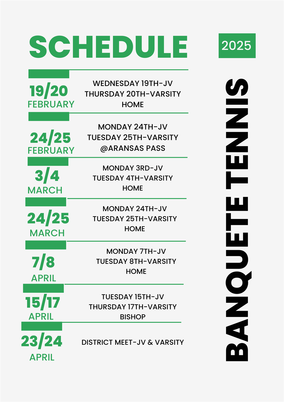 tennis schedule